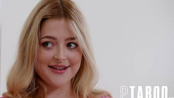 Petite teen amateur Jill Taylor watches Mellanie Monroe and Donny Sins in hardcore POV blowjob action