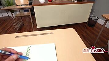 Step Siblings And Hot Teacher In Detention!