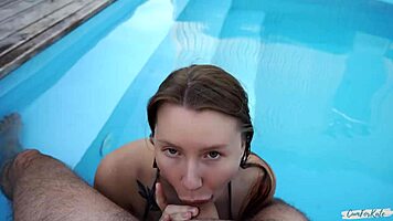 Babe fingering dripping wet shaved pussy in panties closeup.