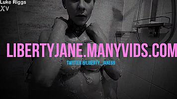 Liberty Jane enjoys solo dildo play with a huge orgasm in POV.