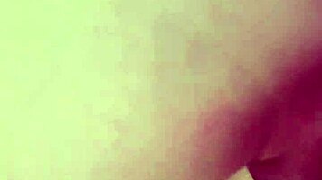 Russian brunette in panties masturbates, rubbing ass and small tits, double fingering pussy and ass