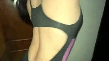 Gym friend cum in mouth riding