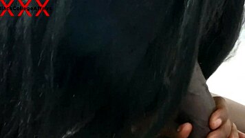 A school girl begs to fuck big cock in doggystyle, creampie, and licking action