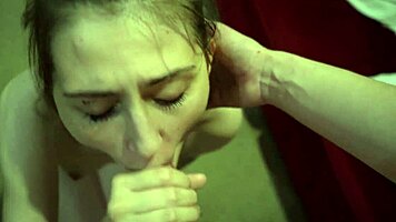 sneaking in bathroom for babysitter blowjob