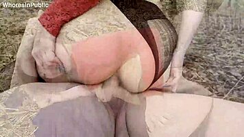 Cute girlfriend gets anal fucked outdoors