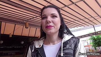 German scout films teen tata lilashi in outdoor casting session