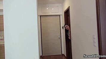 German scout films teen tata lilashi in outdoor casting session