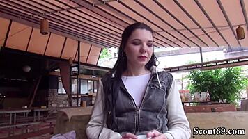 German scout films teen tata lilashi in outdoor casting session
