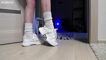 delicate legs in sneakers are waiting for you to bathe and fetishize them 😘