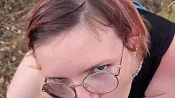 i gave a petite blowjob exhib in nature during my cyprus trip, it was so sexy with milf couple