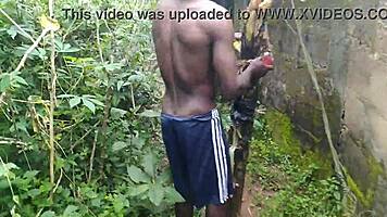 Young Girl Engages In Detailed Sexual Activity With Plantain Fruit In Oiled Garden Setting