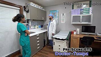 Dr Tampa selects nurse Aria Nicole first for pussy play