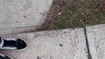 me cojo a mi cita de tinder con creampie bent over vibrator cum in restaurant