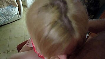 In this POV scene, two beautiful teen girls take turns deepthroating and sucking my hairy cock