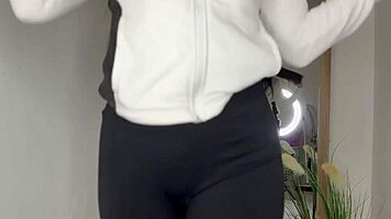 Pretty latina masturbating in bathroom