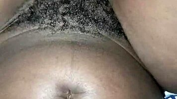 Teasing Wet Hairy Pussy Of Sexy Petite Ebony Chick With Massive Cock