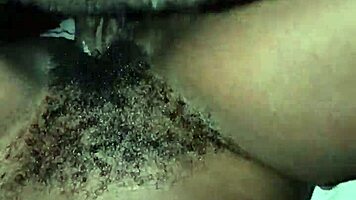 Teasing Wet Hairy Pussy Of Sexy Petite Ebony Chick With Massive Cock