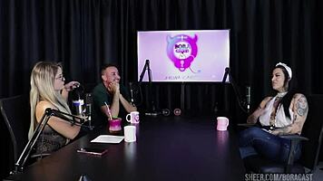 Lexi Mallet and Bruna Carlos in romantic group interview with toys