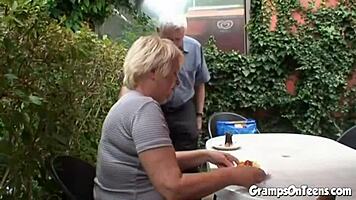 I got fucked by oldie in woods