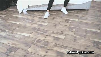 this no bra busty latina amateur likes rough titty fuck and big cock in casting