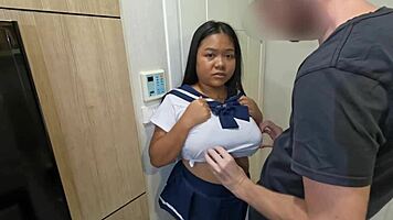 Asian BBW Gets Huge Boobs Sucked with Big Nipple Licking