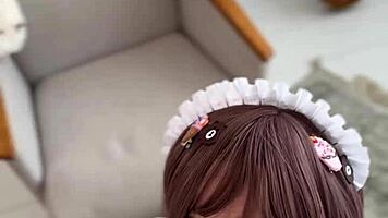 delicious reward for nerdy college babe in cosplay