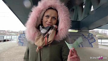 German scout picks up teen from street and fucks her outdoors for cash 💰