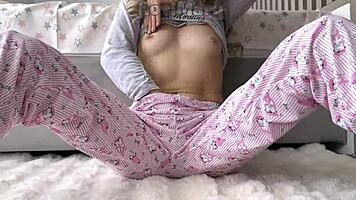 this petite asian teen is fingering her hairy pussy for multiple squirts