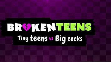 i break teen with big black dildo before bbc stretches tight pussy