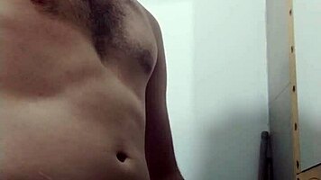 I'm undressing for masturbation in the bathroom.