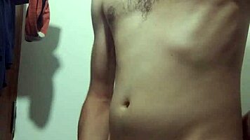 I'm undressing for masturbation in the bathroom.