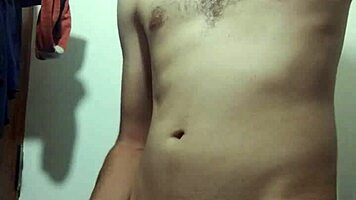 I'm undressing for masturbation in the bathroom.