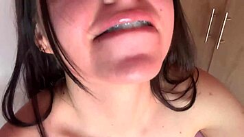 Beautiful colombian teen fingers herself in dorm