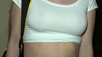 depraved teen drinks cum from used condoms in dp orgy