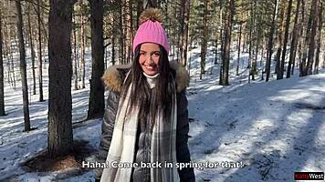 Stranger Cums In Teen's Pussy Outdoors