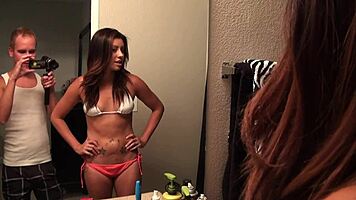 shae parker's shaved pussy fingered in fishnets by big-cocked boyfriend