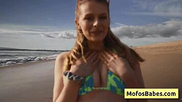 Naughty Natural Busty Blonde Teen Sahara Skye Suck Her Friends Dick Charles Dera And Reveal Her Boobs At The Beach