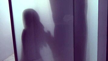 teen gives blowjob in shower bathroom