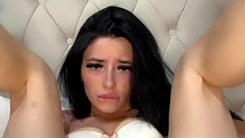 Slutty british girlfriend gives blowjob on webcam with toys 😍