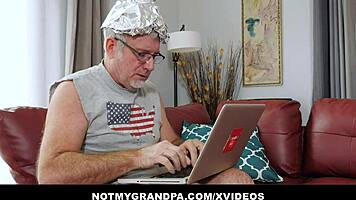 Jackie Hoff's Pussy Fucked By Grumpy Old Man