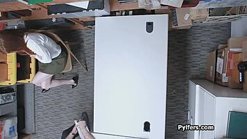 Cute Redhead Burglar Drilled Hard By Security!