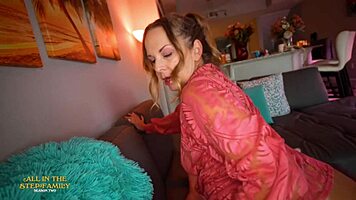 Step MOM BENDS OVER for BIG COCK foreplay and CUM