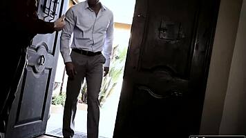 The guy ended up tied and watched his partner get pounded by a huge cock in wild cuckold action