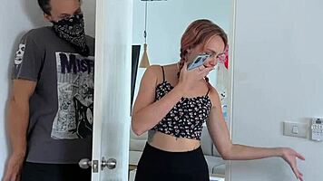 horny girlfriend tied up in garage punished with vibrator