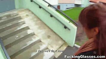 Fucking glasses - not shy to fuck on stairway rina teen 18+ porn