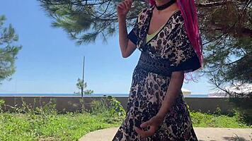 Teen Gets HARD SPANKED And CUM COVERED During Crazy Outdoor Vacation Video