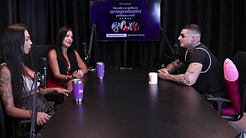 kylian cria's wild scene with transsexual and seven men for professional standout on sheer red