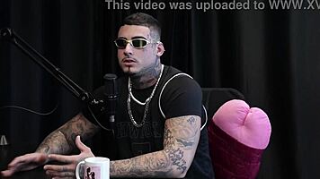 kylian cria's wild scene with transsexual and seven men for professional standout on sheer red