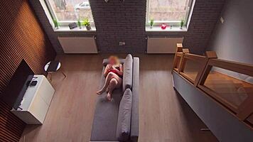 roommate caught me masturbating and i continue as he watches