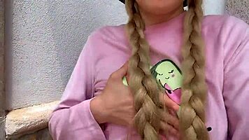 my neighbor was watching me while i was squirting very horny in my garden